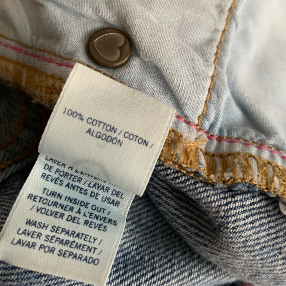 PINK • 2 • Bling Front Jean Shorts Frayed Raw Hem/Edge - Picture 4 of 5